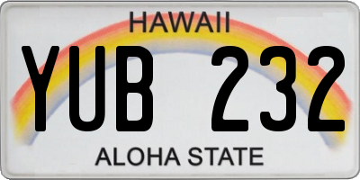 HI license plate YUB232