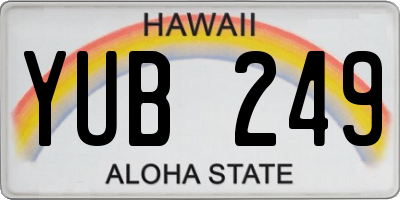 HI license plate YUB249