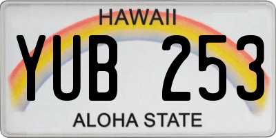 HI license plate YUB253