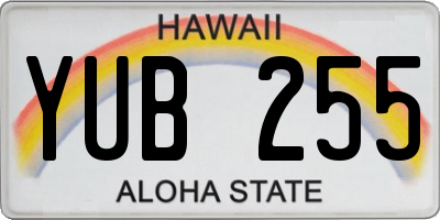 HI license plate YUB255