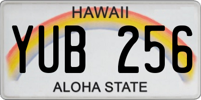 HI license plate YUB256