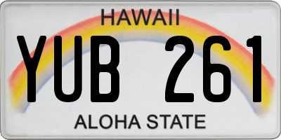 HI license plate YUB261