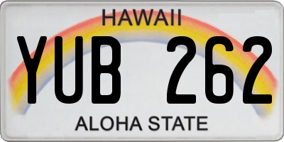 HI license plate YUB262