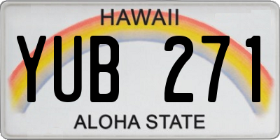 HI license plate YUB271