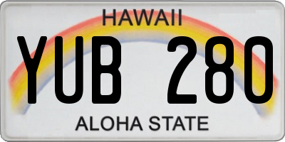 HI license plate YUB280