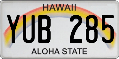 HI license plate YUB285