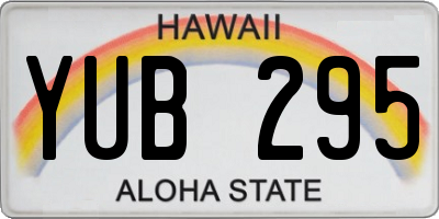 HI license plate YUB295