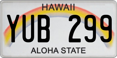 HI license plate YUB299