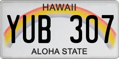 HI license plate YUB307