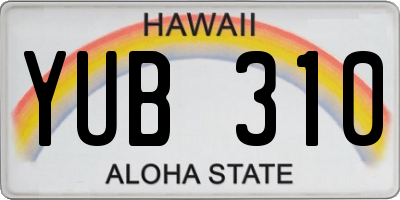 HI license plate YUB310
