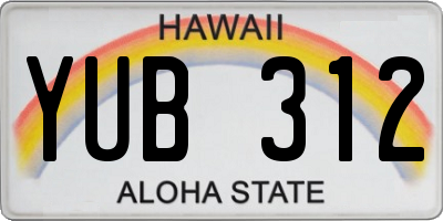 HI license plate YUB312