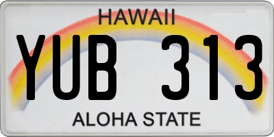 HI license plate YUB313