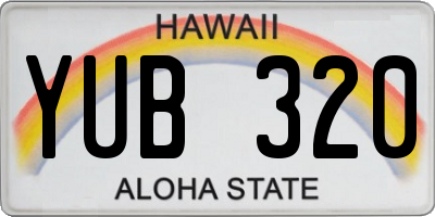 HI license plate YUB320