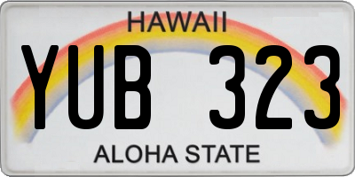 HI license plate YUB323
