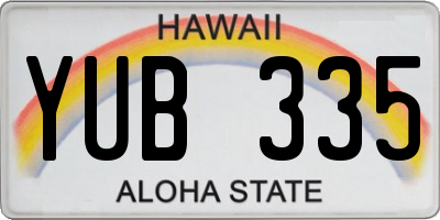 HI license plate YUB335