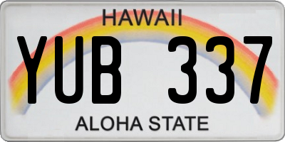 HI license plate YUB337
