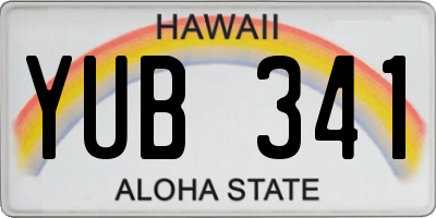 HI license plate YUB341