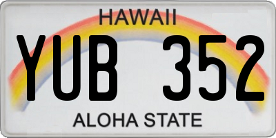 HI license plate YUB352