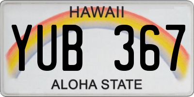 HI license plate YUB367