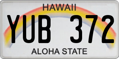 HI license plate YUB372