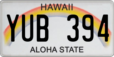 HI license plate YUB394