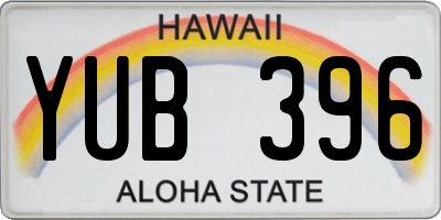 HI license plate YUB396