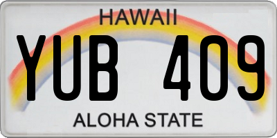 HI license plate YUB409