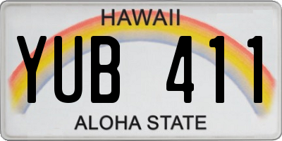 HI license plate YUB411