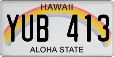 HI license plate YUB413