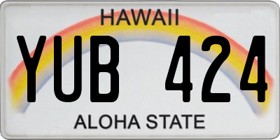 HI license plate YUB424