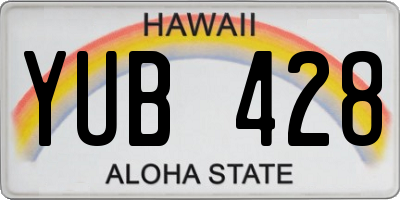 HI license plate YUB428