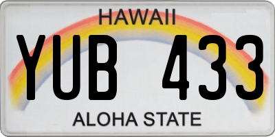 HI license plate YUB433