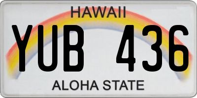 HI license plate YUB436
