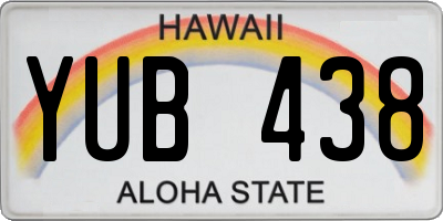 HI license plate YUB438