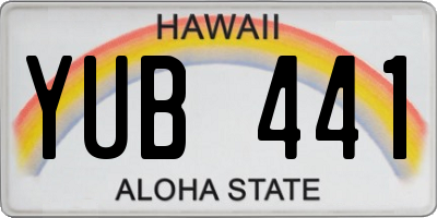 HI license plate YUB441