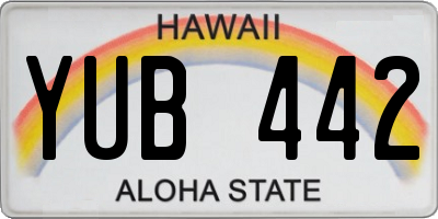 HI license plate YUB442