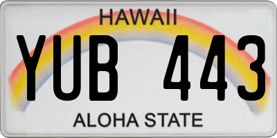 HI license plate YUB443