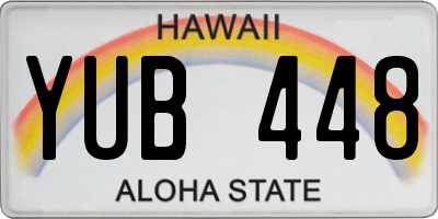HI license plate YUB448
