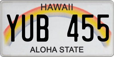 HI license plate YUB455