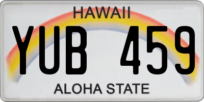 HI license plate YUB459