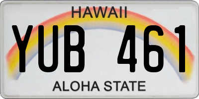 HI license plate YUB461