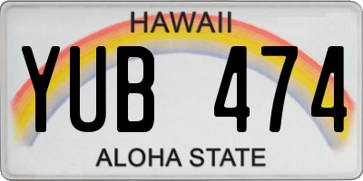 HI license plate YUB474