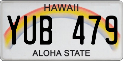 HI license plate YUB479