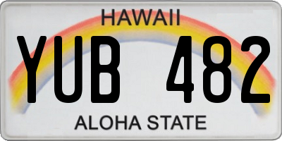 HI license plate YUB482