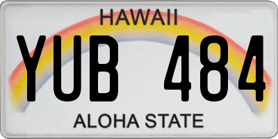 HI license plate YUB484