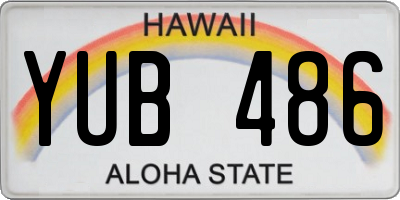 HI license plate YUB486