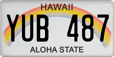 HI license plate YUB487