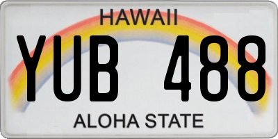 HI license plate YUB488