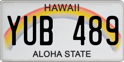HI license plate YUB489