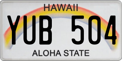 HI license plate YUB504